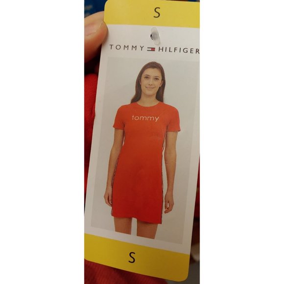 Tommy Hilfiger Women's T-Shirt Embroidered Dress-Red (Scarlet) - Picture 5 of 6